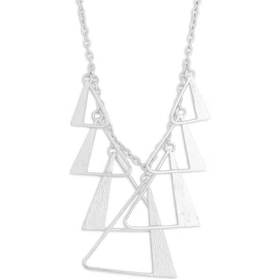 Karine Sultan Geometric Triangle Necklace In Metallic