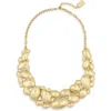 Karine Sultan Hammered Cobblestone Statement Necklace In Gold