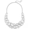 Karine Sultan Hammered Cobblestone Statement Necklace In Silver