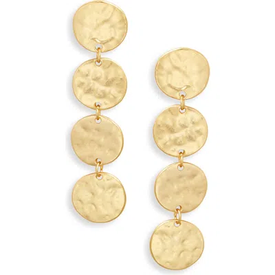 Karine Sultan Hammered Coin Drop Earrings In Gold
