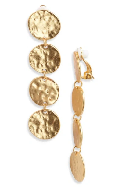Karine Sultan Hammered Coin Drop Earrings In Gold