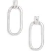 Karine Sultan Hammered Link Drop Earrings In Silver