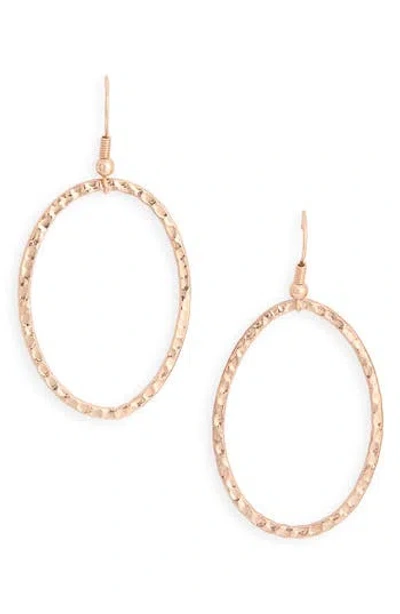 Karine Sultan Hammered Open Oval Drop Earrings In Gold