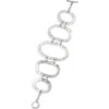 Karine Sultan Hammered Oval Link Toggle Bracelet In Silver