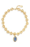 Karine Sultan Kyanite Pendant Necklace In Gold
