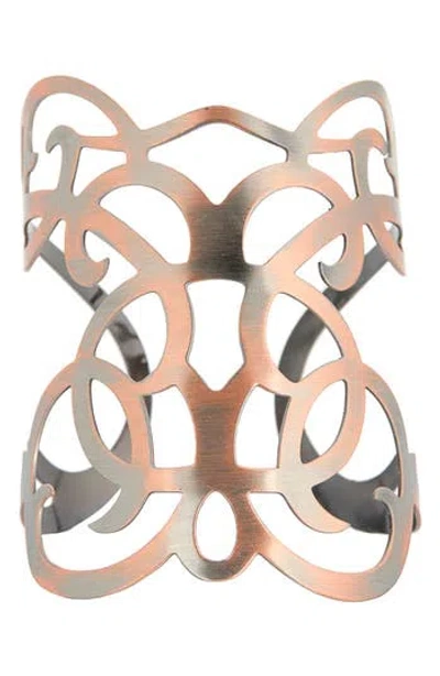 Karine Sultan Large Cutout Statement Cuff Bracelet In Gold