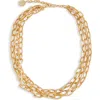 Karine Sultan Layered Chain Necklace In Gold