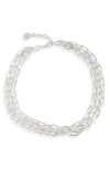 Karine Sultan Layered Chain Necklace In Silver