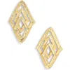 Karine Sultan Layered Triangle Stud Earrings In Gold