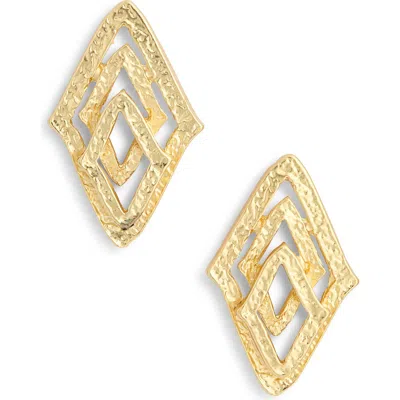 Karine Sultan Layered Triangle Stud Earrings In Gold