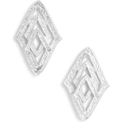 Karine Sultan Layered Triangle Stud Earrings In Metallic