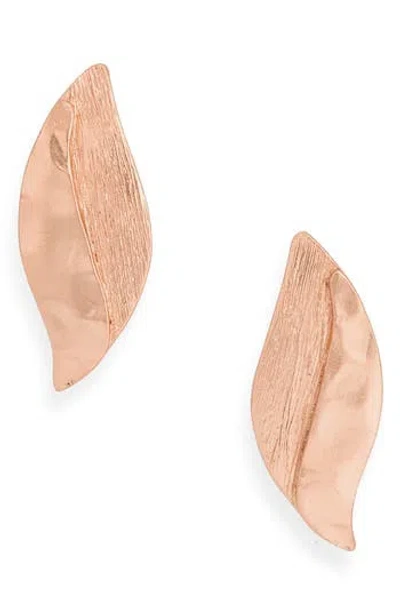 Karine Sultan Leaf Drop Earrings In Pink