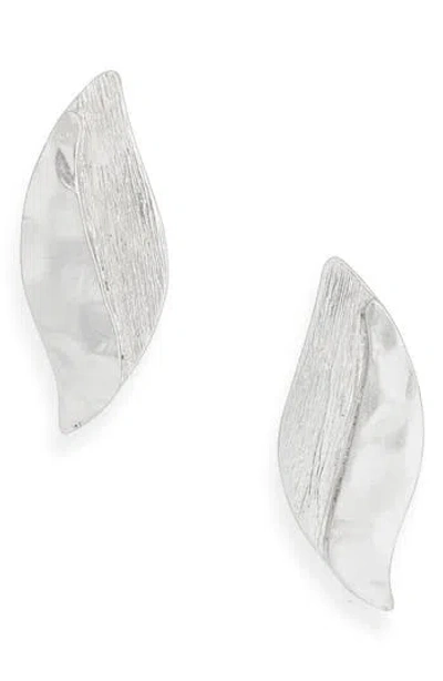Karine Sultan Leaf Drop Earrings In Silver