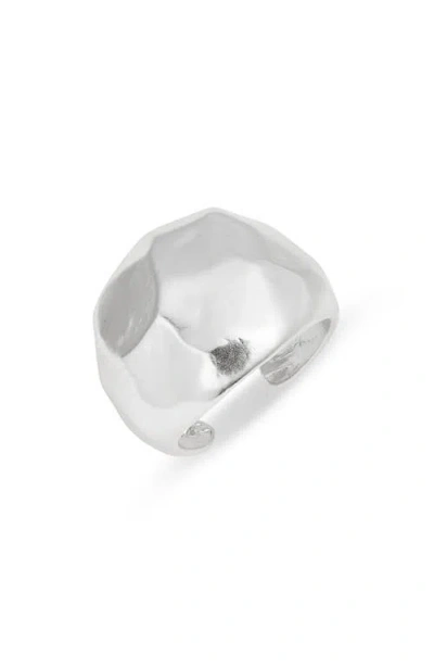 Karine Sultan Liquid Textured Dome Ring In Silver