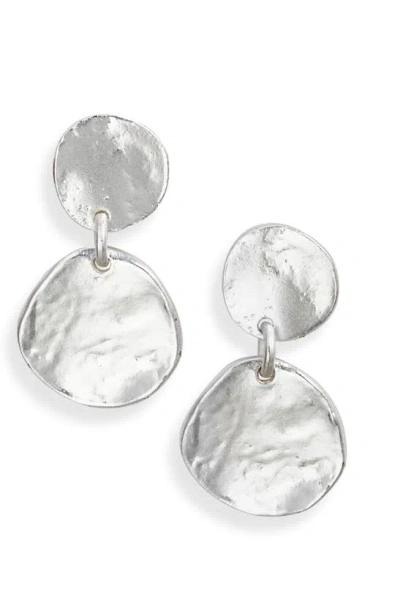 Karine Sultan Medallion Disc Drop Earrings In Silver