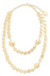 Karine Sultan Mini Coin & Pearl Layered Necklace In Gold