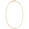 Karine Sultan Mini Coin & Pearl Station Necklace In Gold