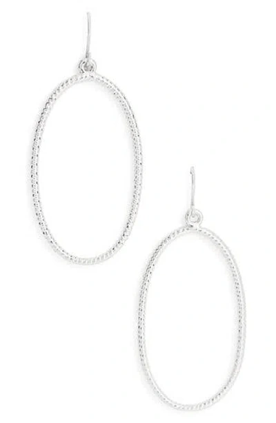 Karine Sultan Minimalist Oval Twist Drop Earrings In Silver