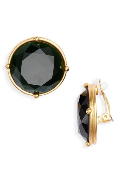 Karine Sultan Mocha Stone Clip-on Earrings In Gold
