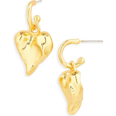 Karine Sultan Molten Heart Drop Earrings In Gold