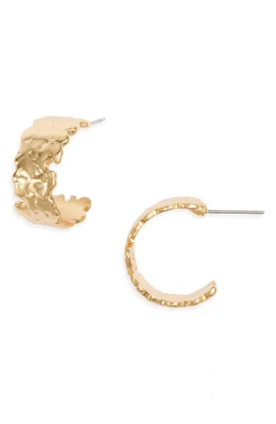 Karine Sultan Molten Hoop Earrings In Gold