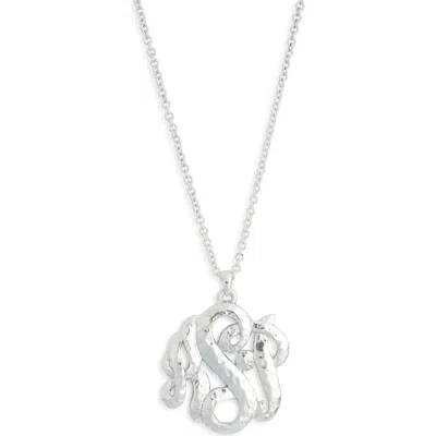 Karine Sultan Monogram Pendant Necklace In Neutral