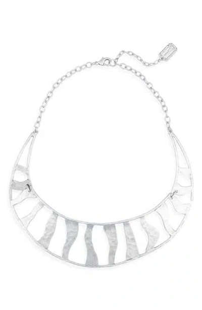 Karine Sultan Open Work Arched Collar Necklace In Metallic