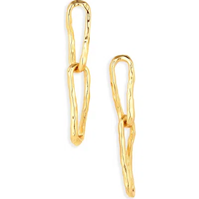 Karine Sultan Organic Links Linear Drop Earrings In Gold