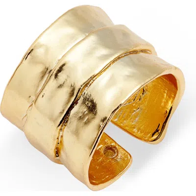 Karine Sultan Parchment Textured Ring In Gold