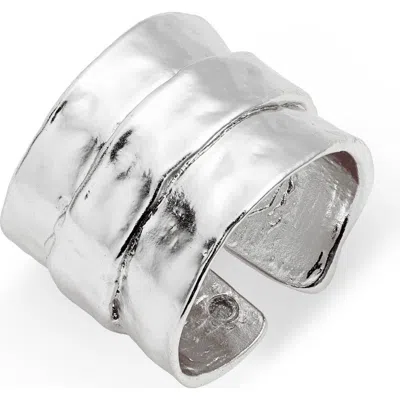 Karine Sultan Parchment Textured Ring In Silver