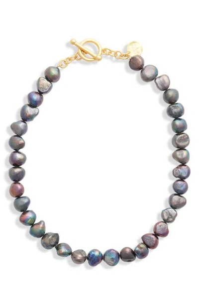 Karine Sultan Peacock Pearl Necklace In Gold