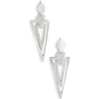 Karine Sultan Pierce Arrow Drop Earrings In Silver