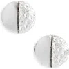 Karine Sultan Polished & Hammered Stud Earrings In Metallic