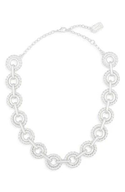 Karine Sultan Polished Circle Collar Necklace In Silver