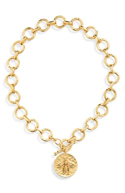 Karine Sultan Queen Bee Pendant Necklace In Gold