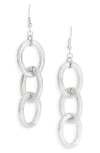 Karine Sultan Ridged Link Drop Earrings In Silver
