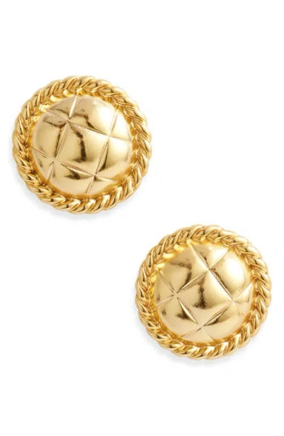 Karine Sultan Roman Style Button Earrings In Gold