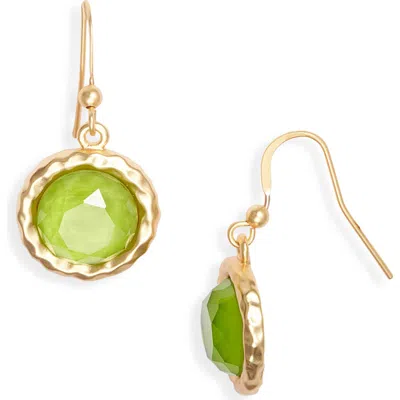 Karine Sultan Round Glass Drop Earrings In Multi
