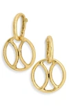 Karine Sultan Round Link Dangle Drop Earrings In Gold