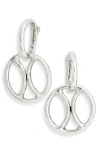 Karine Sultan Round Link Dangle Drop Earrings In Silver