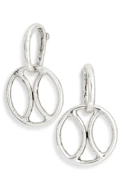 Karine Sultan Round Link Dangle Drop Earrings In Silver