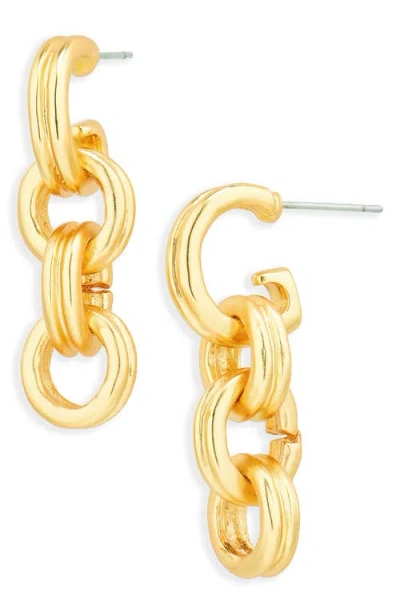 Karine Sultan Rounded Chain Drop Earrings In Gold
