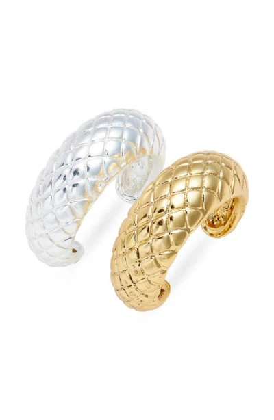 Karine Sultan Serpenti Line Snake Texture Duo Rings In Multi