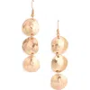 Karine Sultan Shell Disc Drop Earrings In Gold