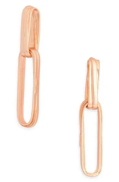 Karine Sultan Simple Double Link Drop Earrings In Gold