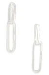 Karine Sultan Simple Double Link Drop Earrings In Silver