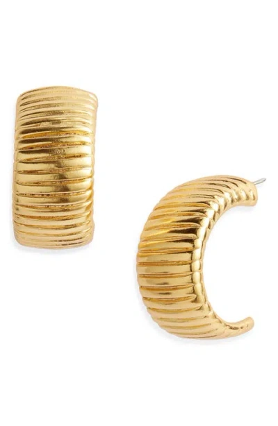 Karine Sultan Snakeskin Textured Hoop Earrings In Gold