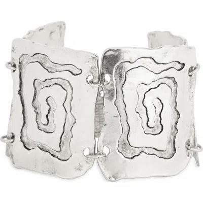 Karine Sultan Spiral Plate Bracelet In Metallic