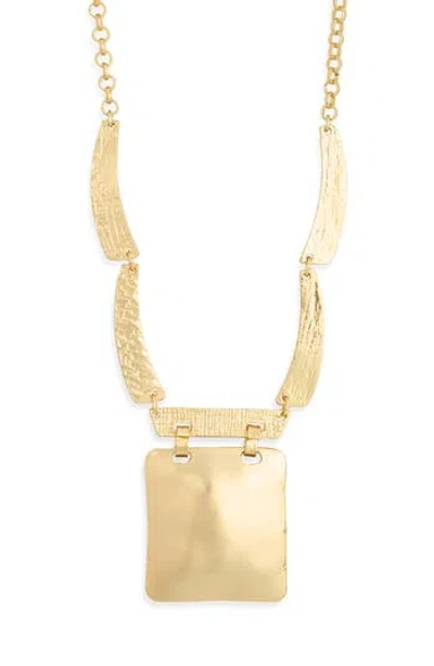 Karine Sultan Square Pendant Necklace In Gold