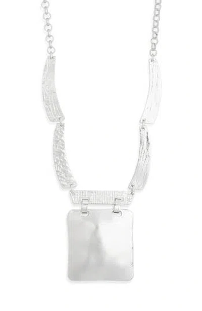 Karine Sultan Square Pendant Necklace In Silver